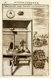 Una máquina hidráulica para triturar o moler, 1607